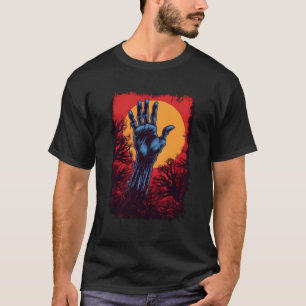 Beängstigender Zombie Hand Zombiecore Skeletton Ha T-Shirt