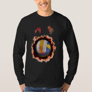 beängstigender Zombie-Spieler Volleyball-graue Vol T-Shirt