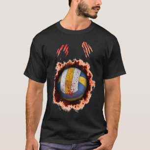 beängstigender Zombie-Spieler Volleyball-graue Vol T-Shirt