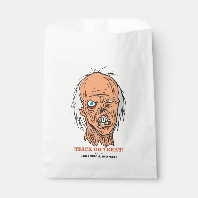 Beängstigender Zombie-Trick oder Treat Halloween Geschenktütchen (Vorderseite)