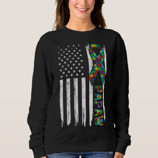 Beängstigendes amerikanisches Flag Autism Papaw Fa Sweatshirt