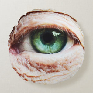 Beängstigendes Augapfel und Halloween Grünes Auge Rundes Kissen
