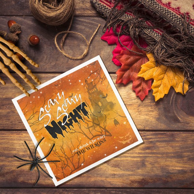 Beängstigendes Beängstigendes NachtHalloween Orang Serviette (Von Creator hochgeladen)