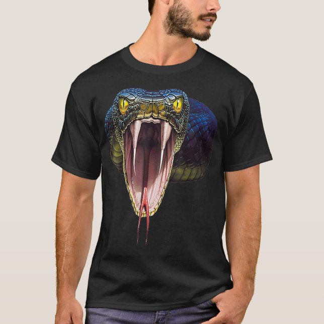 Beängstigendes Black Mamba Schlange Halloween Kost T-Shirt (Vorderseite)