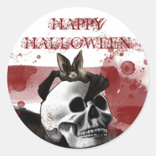 Beängstigendes Bluody Skull Happy Halloween Party Runder Aufkleber
