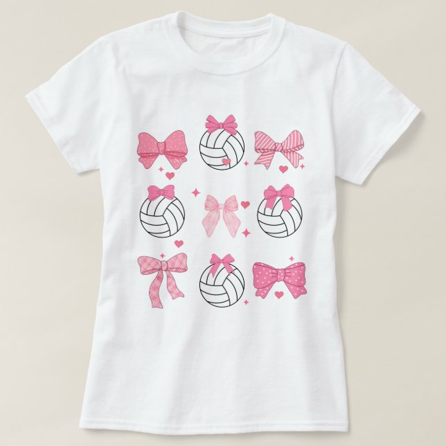 Beängstigendes Bow-Volleyball-Shirt, Volleyball-Co T-Shirt (Design vorne)