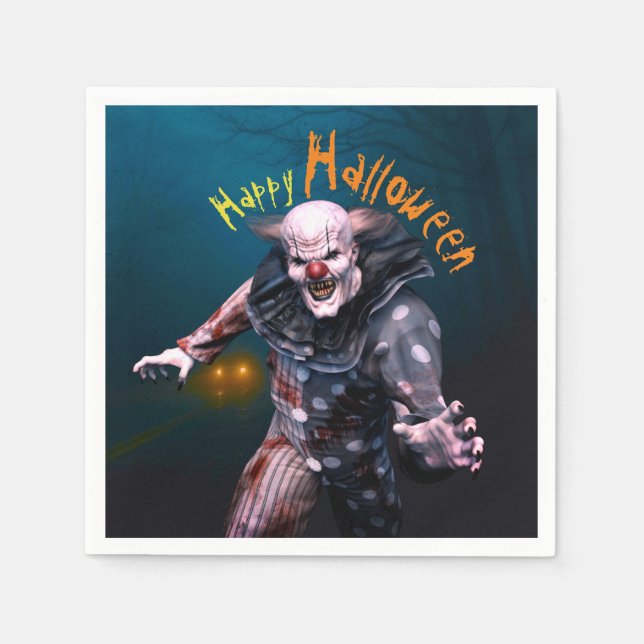 Beängstigendes Clownpapier-Platte für  Halloween-H Serviette (Vorderseite)