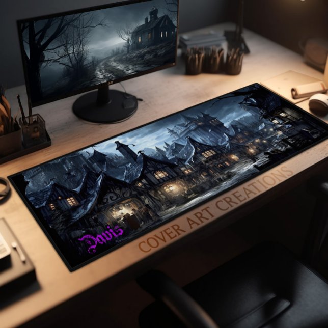 Beängstigendes Creepy Macabre Village Schreibtischunterlage (Von Creator hochgeladen)