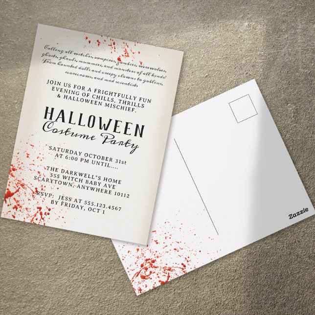 Beängstigendes erwachsenes Spritzer Halloween-Part Postkarte (Von Creator hochgeladen)