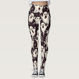 Beängstigendes Geistermuster für Halloween-Nacht Leggings