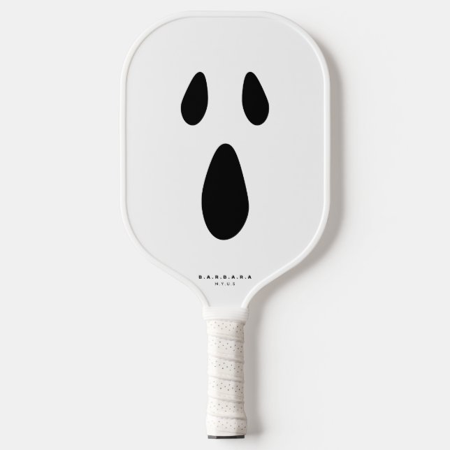 Beängstigendes Gesicht Boo Ghost Funny Stilvolles  Pickleball Schläger (Vorderseite)