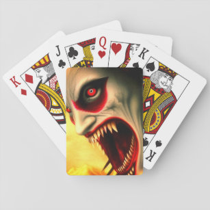 Beängstigendes Gesicht Spielkarten