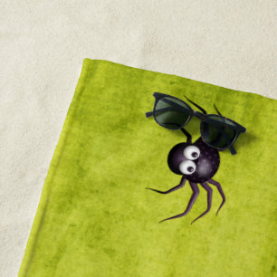 Beängstigendes, graues Halloween-Spinnengrün Strandtuch