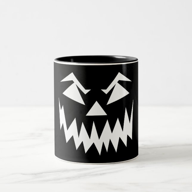 Beängstigendes Halloween Black Zweifarbige Tasse (Mittel)