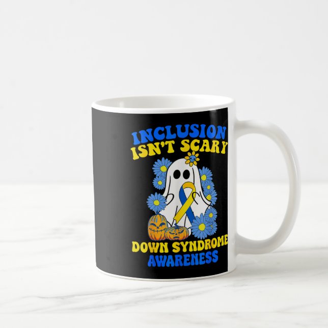 Beängstigendes Halloween-Ghost-Down-Syndrom Kaffeetasse (Rechts)