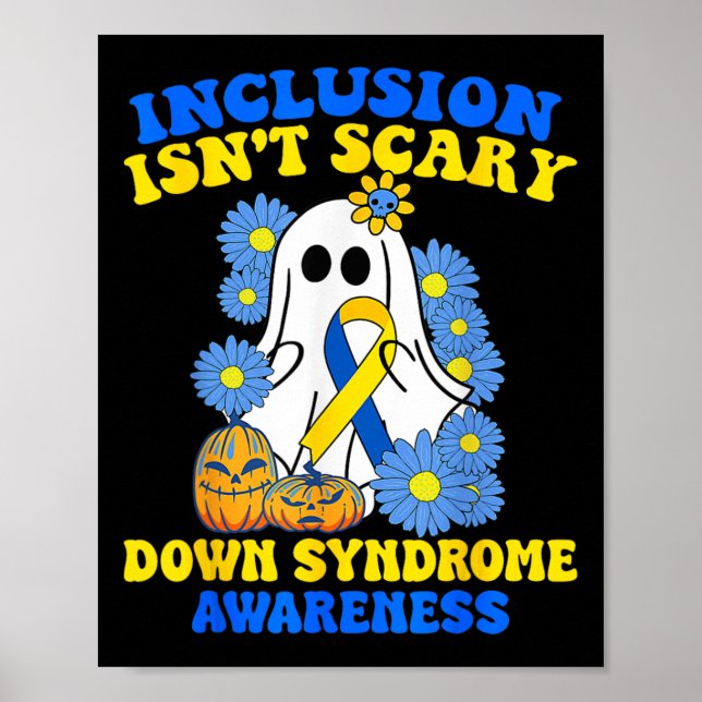 Beängstigendes Halloween-Ghost-Down-Syndrom Poster (Vorne)
