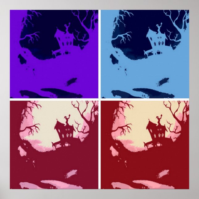 Beängstigendes Halloween-Haus Poster (Vorne)