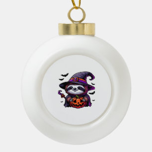 Beängstigendes Halloween-Hexenhut-Kostüm-Spooky-Me Keramik Kugel-Ornament