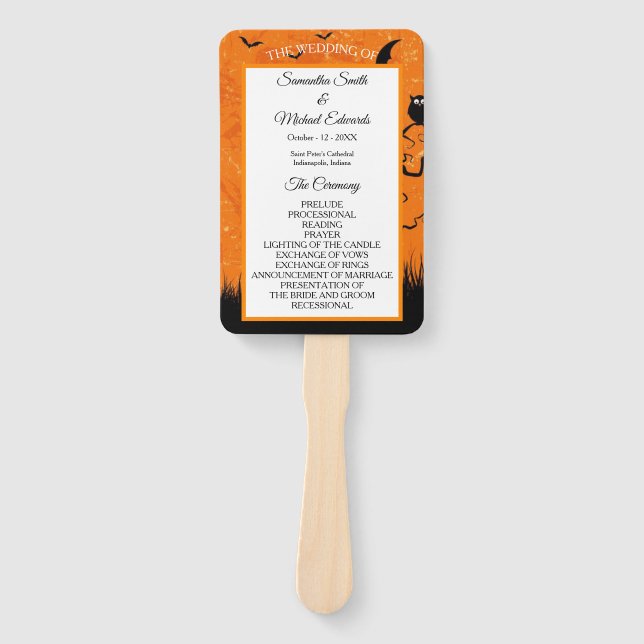 Beängstigendes Halloween-Hochzeitsprogramm Fächer (Vorderseite)
