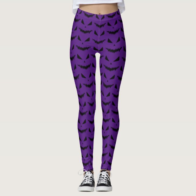Beängstigendes Halloween-Jack OLantern-Schwarzes G Leggings (Vorderseite)