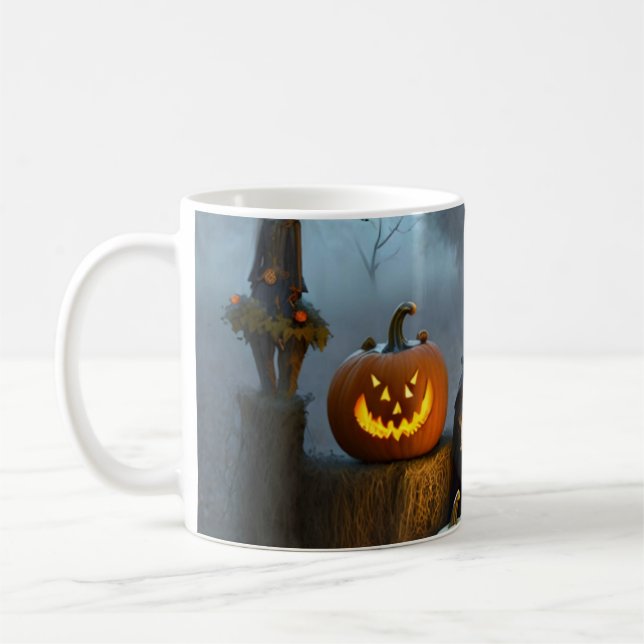 Beängstigendes Halloween. Kaffeetasse (Links)