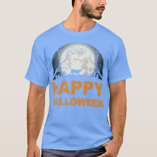 Beängstigendes Halloween-Katzendesign T-Shirt