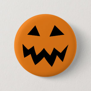 Beängstigendes Halloween-Kürbisgesicht, das Knö Button