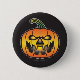 Beängstigendes Halloween-Kürbismonster Button