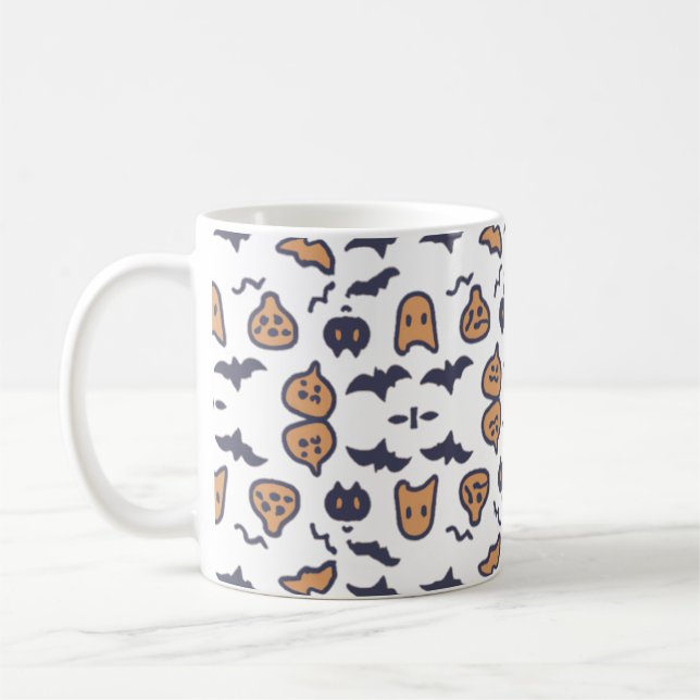 Beängstigendes Halloween-Kürtenmuster Kaffeetasse (Links)