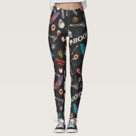 Beängstigendes Halloween Modern Icons Skull Bat Ey Leggings