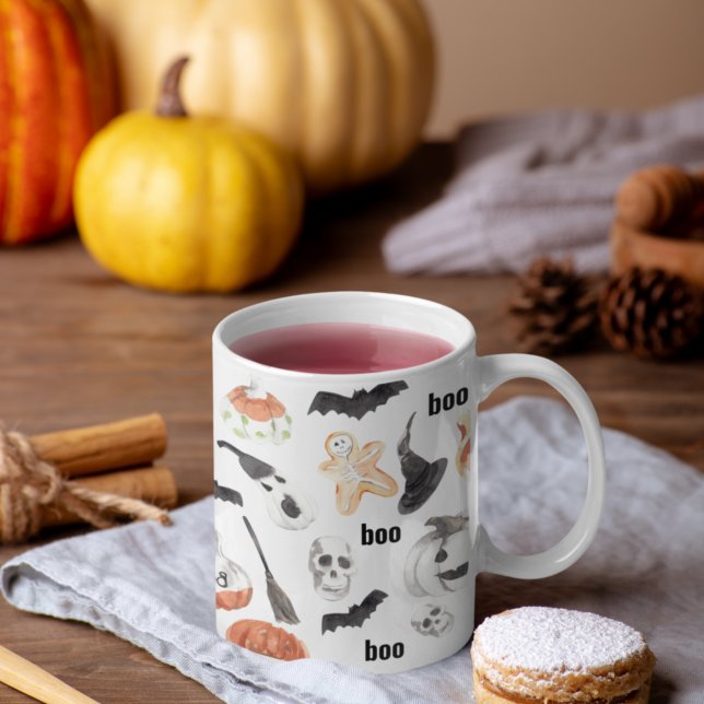 Beängstigendes Halloween-Muster |Happy Halloween Kaffeetasse (Von Creator hochgeladen)