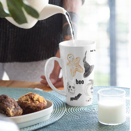 Beängstigendes Halloween-Muster |Happy Halloween Milchtasse