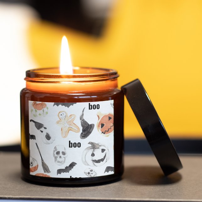 Beängstigendes Halloween-Muster |Happy Halloween Quadratischer Aufkleber (Von Creator hochgeladen)