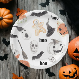 Beängstigendes Halloween-Muster Pappteller