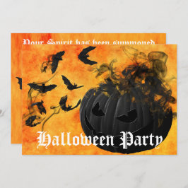 Beängstigendes Halloween-Party für Schwarze Kürbis Einladung