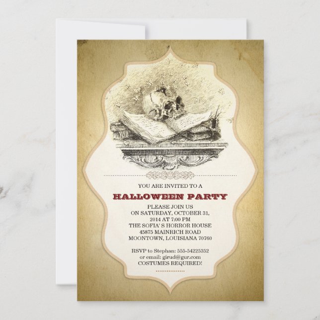 beängstigendes Halloween-Party gebrochene Skulptur Einladung (Vorderseite)