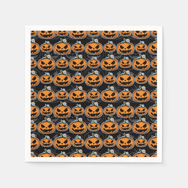 Beängstigendes Halloween-Party Jack O'Lanterns Pum Serviette (Vorderseite)