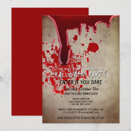 Beängstigendes Halloween-Party - Vintages Papier Einladung