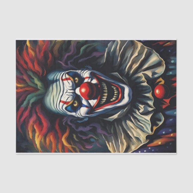 Beängstigendes Halloween-Rainbow-Clownpapier Seidenpapier (Vorderseite)