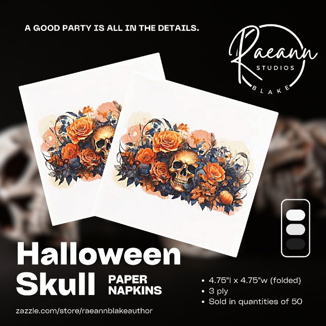 Beängstigendes Halloween Skull Paper Napkins Serviette (Von Creator hochgeladen)