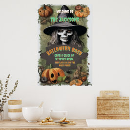 Beängstigendes HexenHalloween-Party Poster