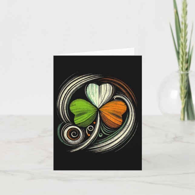 Beängstigendes irisches Kleeblatt "Irish Flags Vin Karte (Vorderseite)