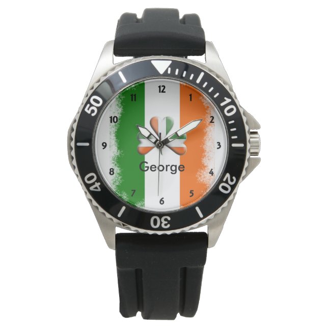 Beängstigendes Irish Tri Colors Kleeblatt Personal Armbanduhr (Vorderseite)