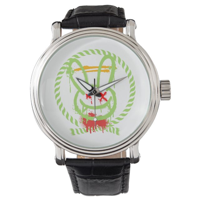 beängstigendes Kaninchen Armbanduhr (Vorderseite)