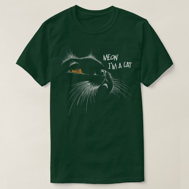 Beängstigendes Katzengesicht Gelbe Augen Funny Cat T-Shirt (Design vorne)
