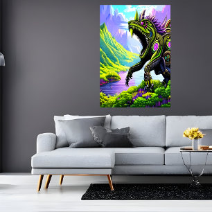 Beängstigendes kolossales Biest im Berg   Art der  Poster