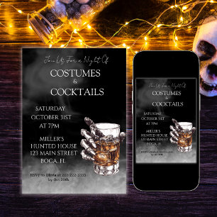 Beängstigendes Kostüm und Cocktails Halloween-Part Einladung