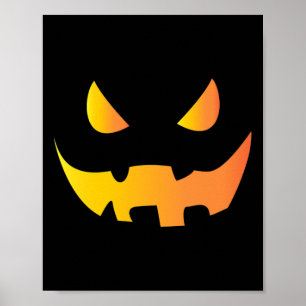Beängstigendes Kürbisgesicht zu Halloween Poster