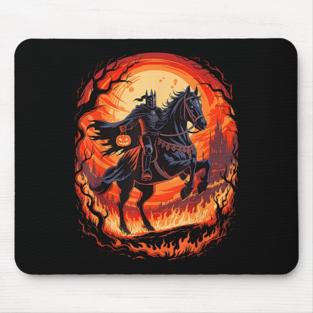 Beängstigendes Kürbiskopflöschenhorf für Männer Mousepad (Vorne)