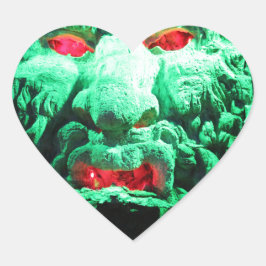 Beängstigendes Maskengefecht Herz-Aufkleber